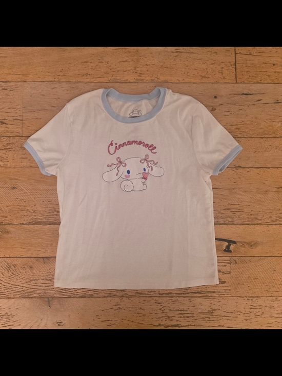 Sanrio Tops - Sanrio Cinnamoroll White Baby Blue Ringer Tee kawaii hello kitty pink